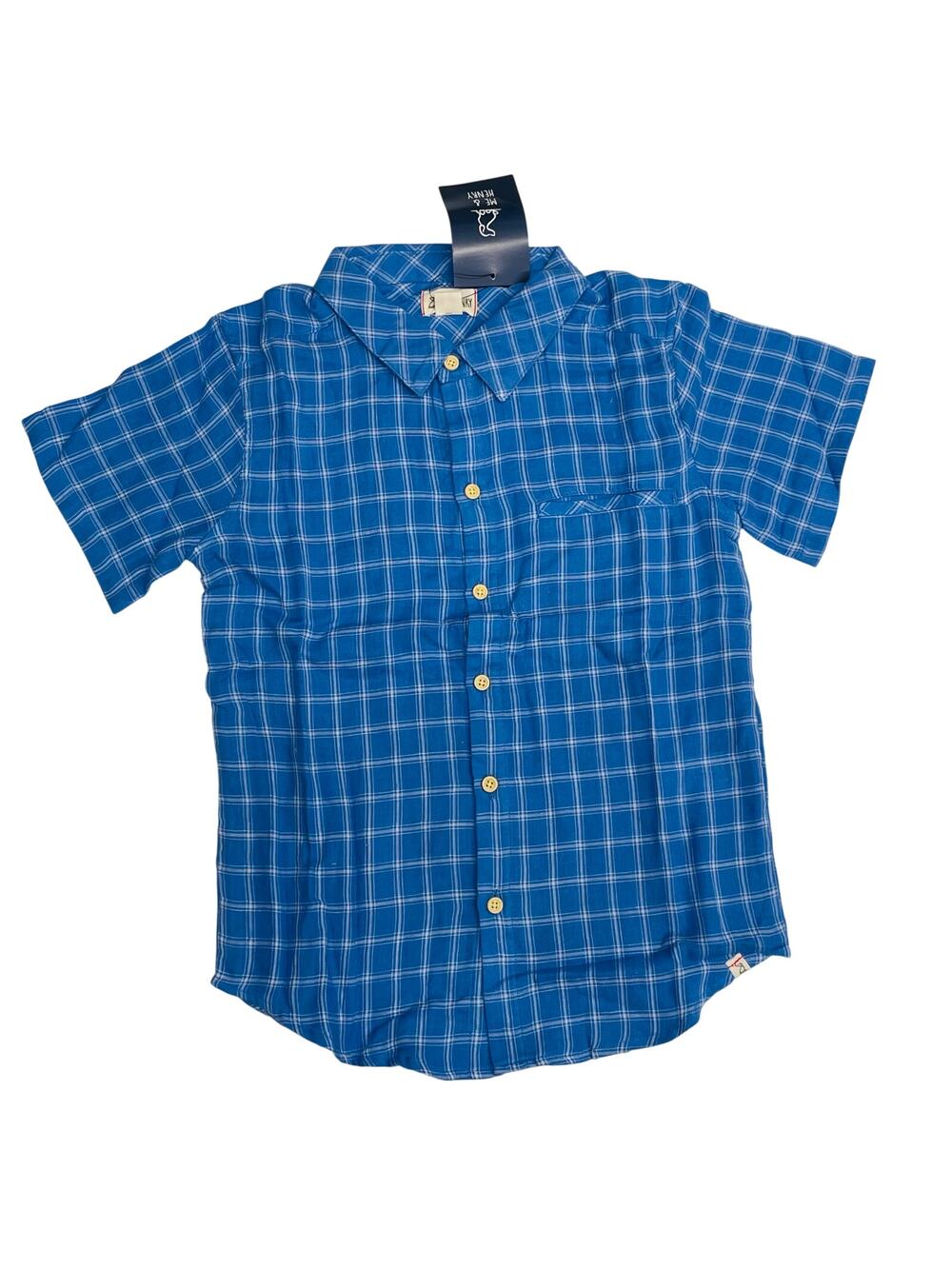 NWT Me & Henry 3-4Y Newport Short Sleeve Blue Check Shirt
